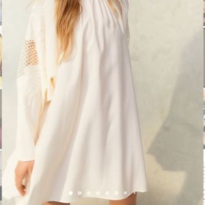 Voluminous Embroidery-detail Dress